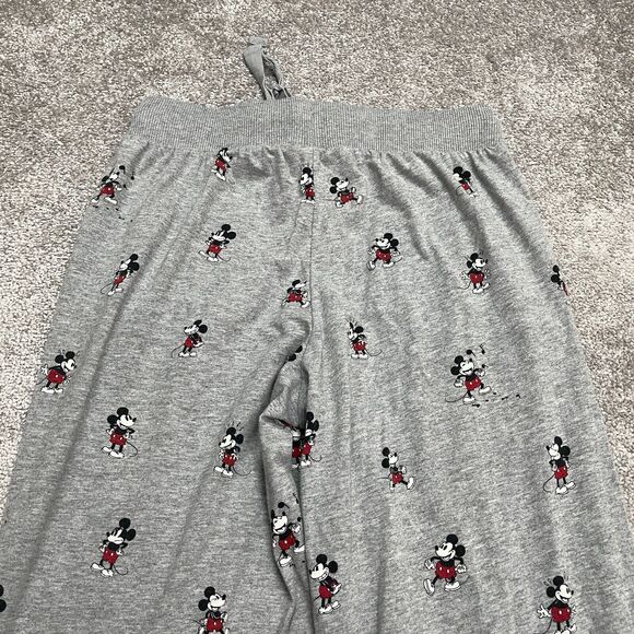 Disney Mickey Mouse Lounge Pajama Pants Mens Large Gray Printed Straight 28x31 - Picture 12 of 13